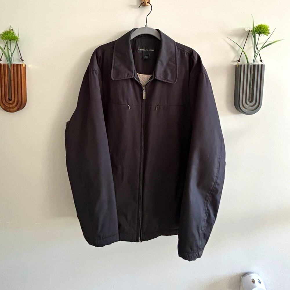 Vintage Geoffrey Beene Men's Black Full Zip Lined Jacket w/ Pockets Size Large